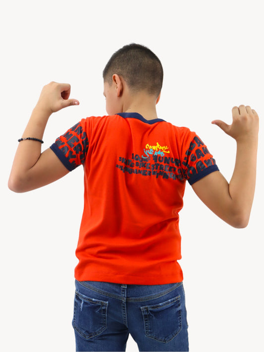 Playera manga corta con estampado