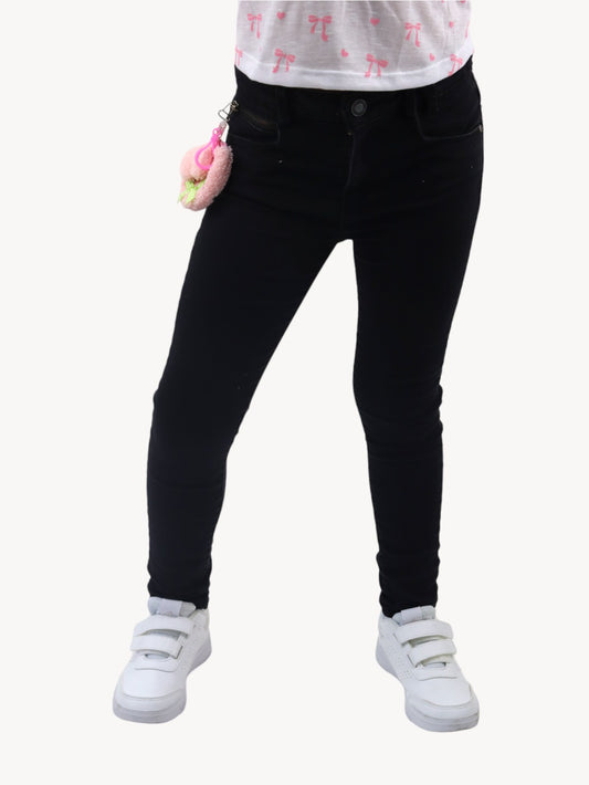 Jeans skinny negro con monedero decorativo