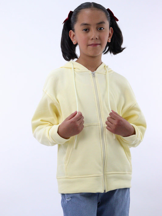 Sudadera con cremallera de color amarillo