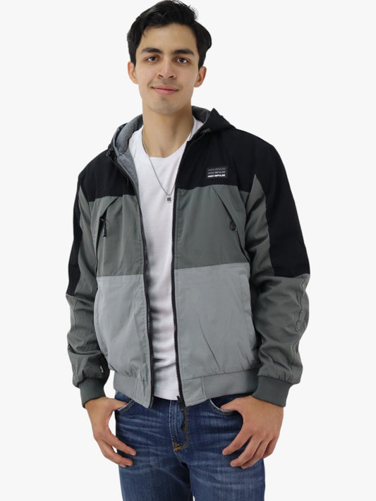 Chamarra doble vista de color combinado