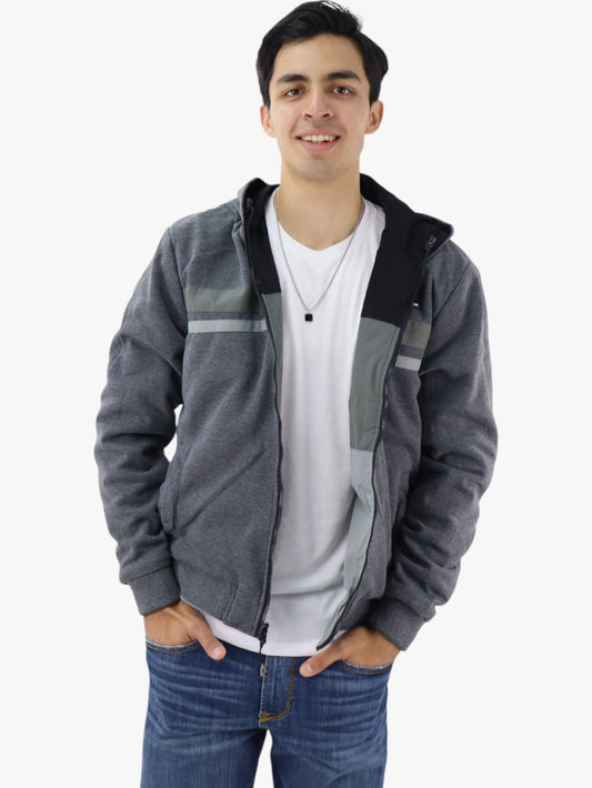 Chamarra doble vista de color combinado