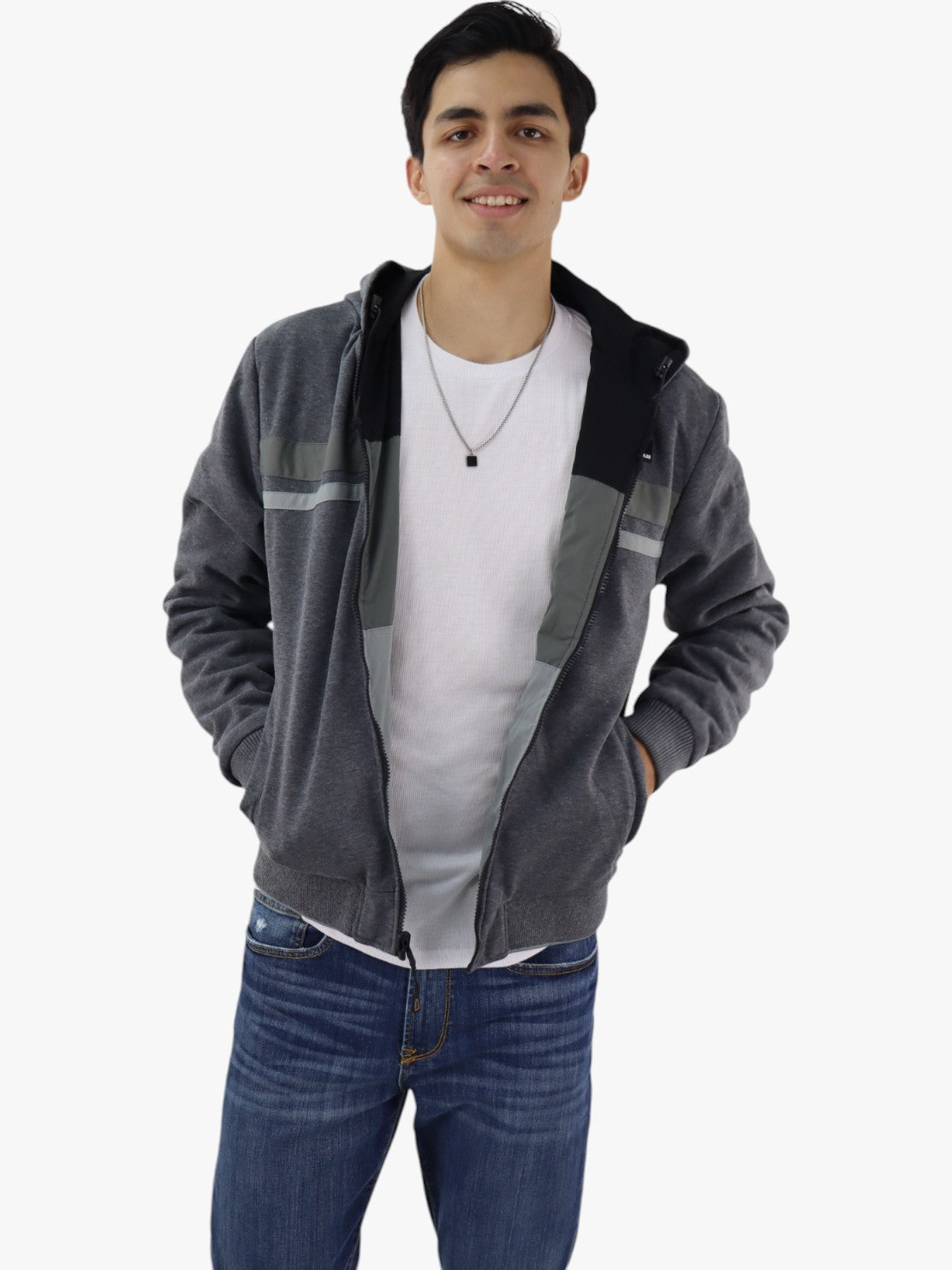 Chamarra doble vista de color combinado