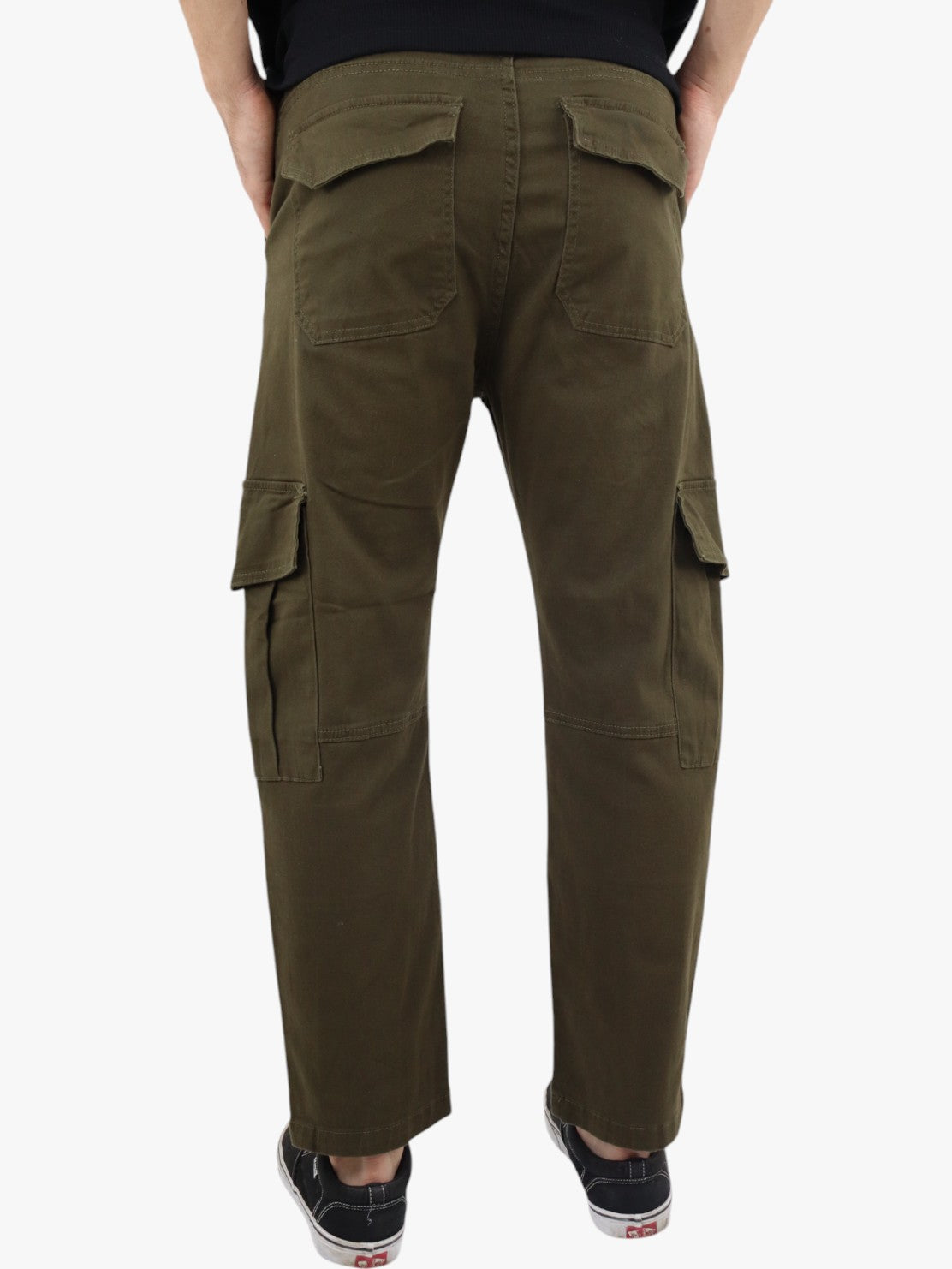 Jogger cargo gabardina verde militar