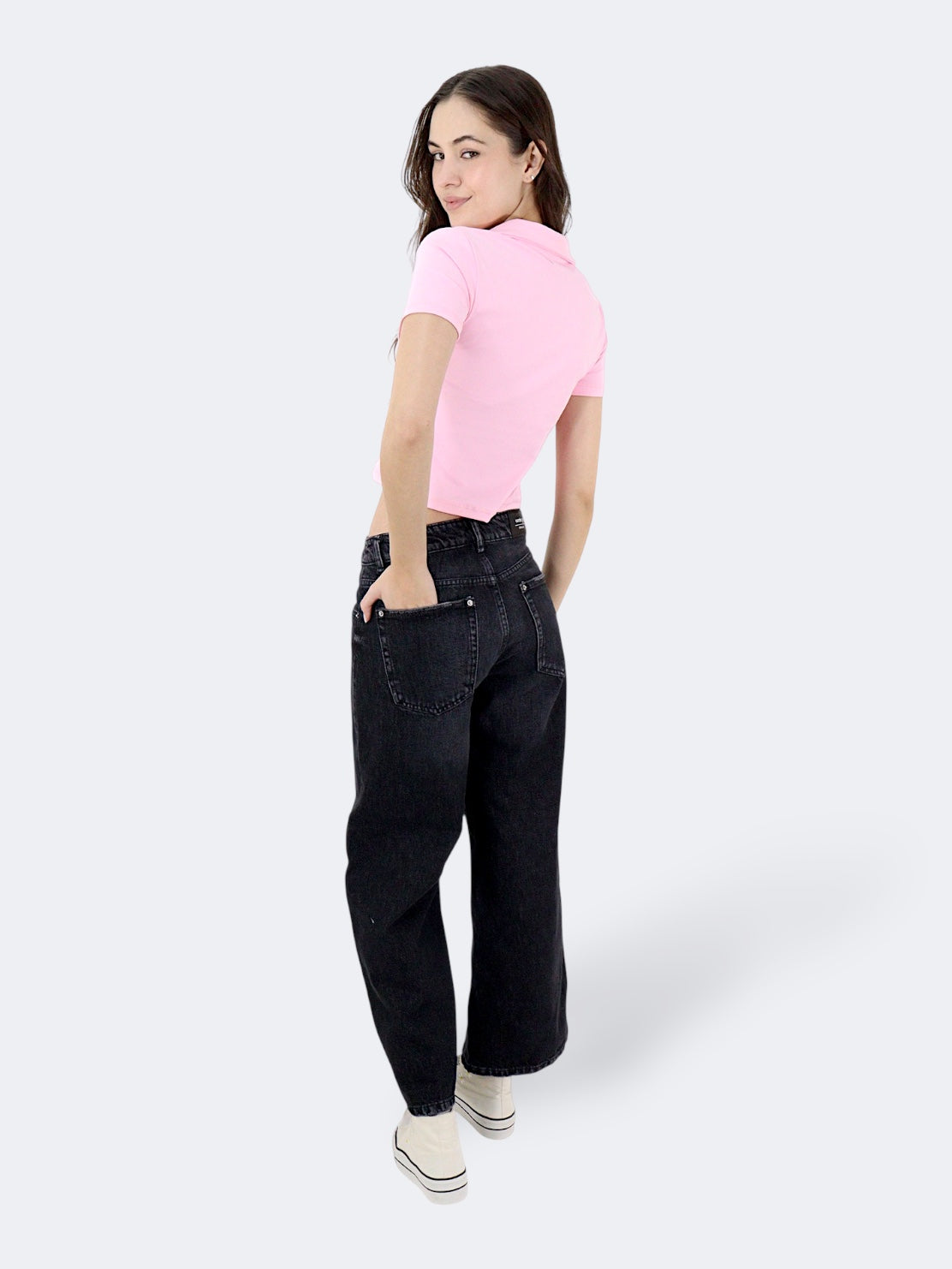 Jeans Wide Leg-Tiro Alto