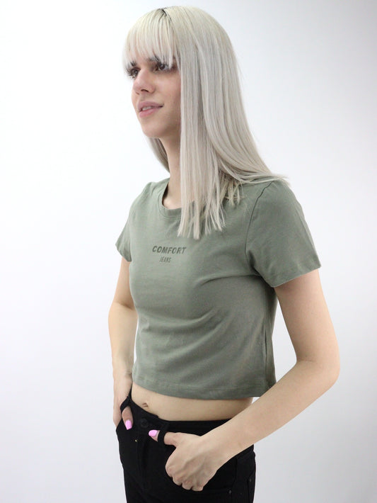 Playera slim size de color verde militar
