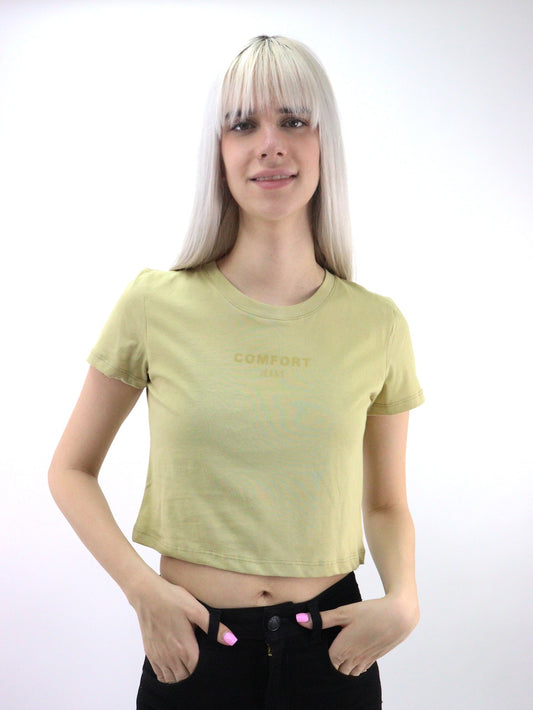 Playera slim size de color verde manzana