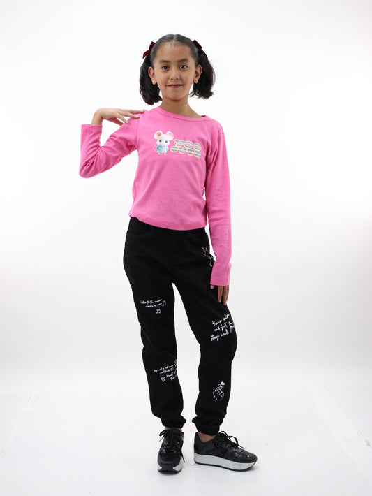 Jogger denim con estampado edición especial