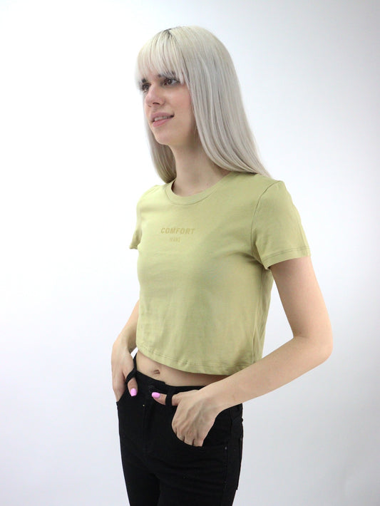 Playera slim size de color verde manzana