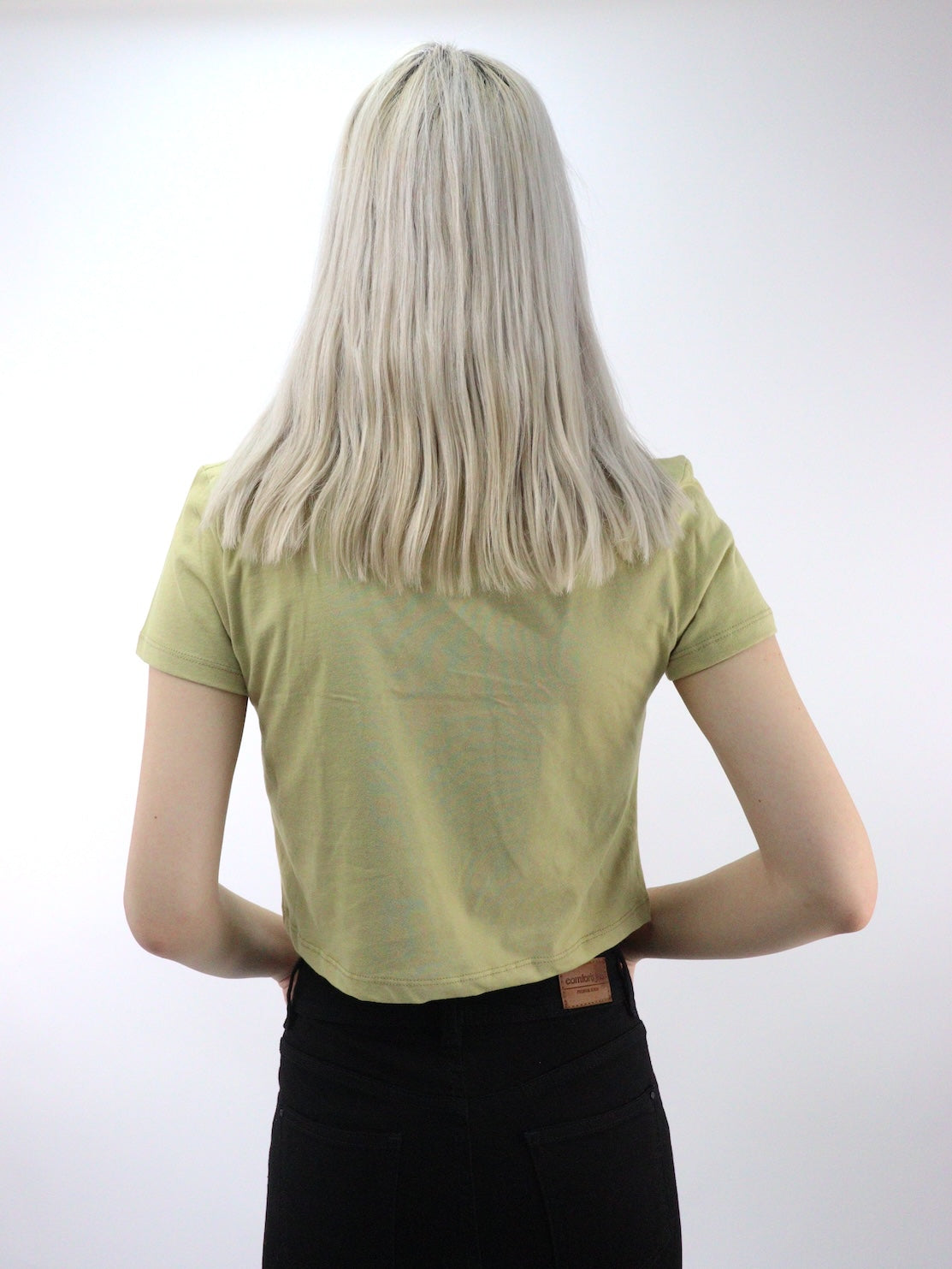 Playera slim size de color verde manzana
