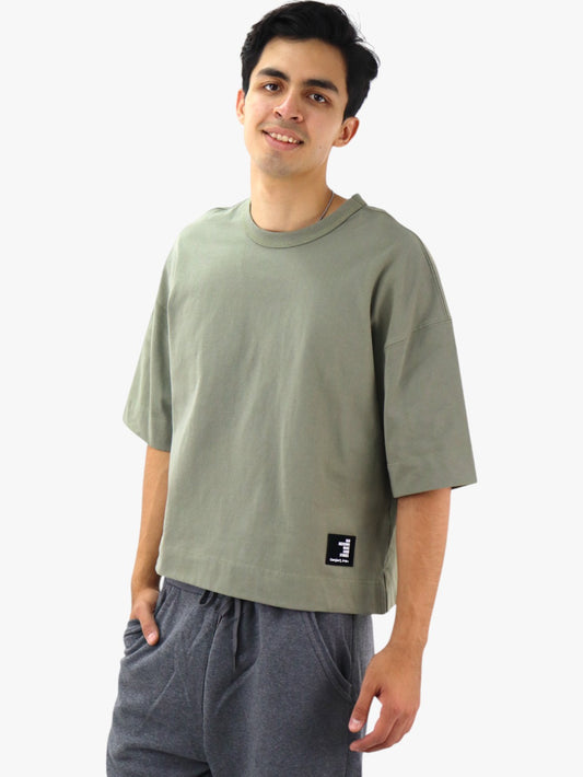 Playera oversize manga corta de color verde