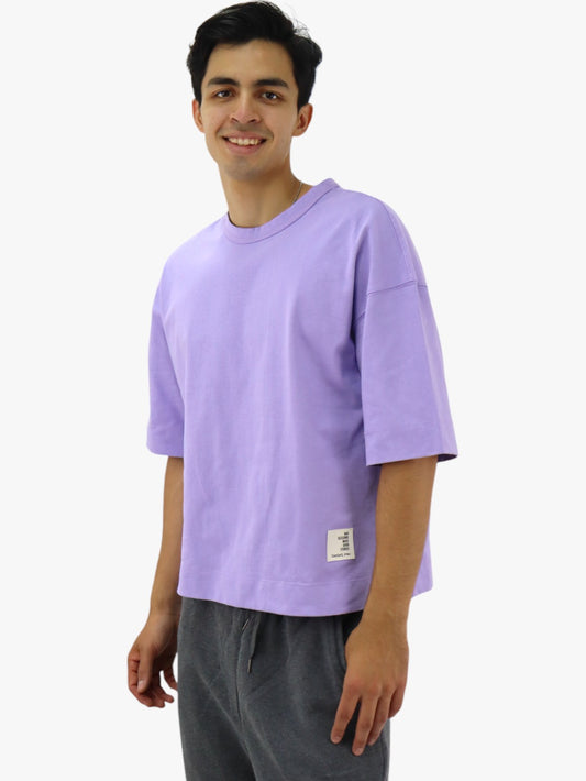 Playera oversize manga corta de color lila