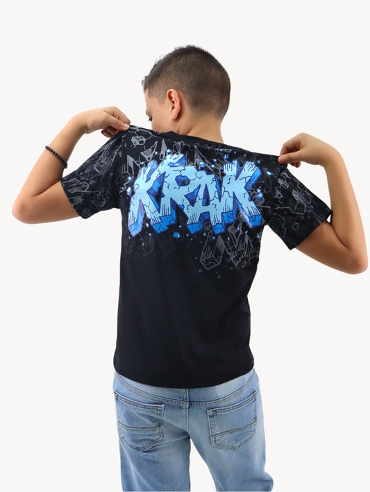 Playera manga corta de color combinado