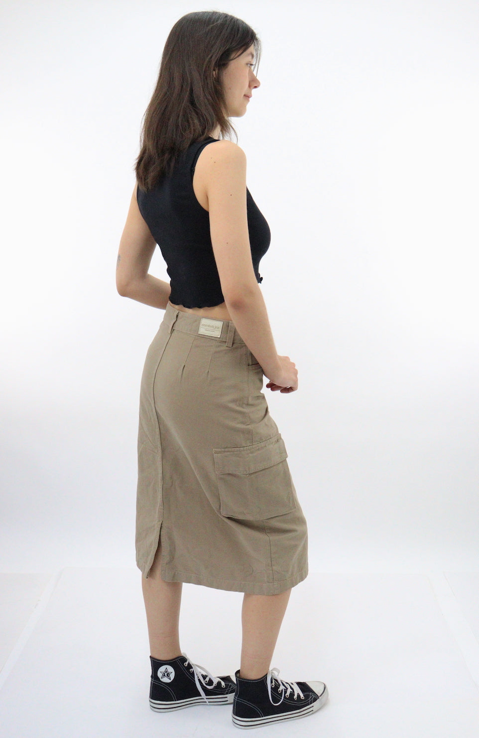 Falda cargo de color khaki
