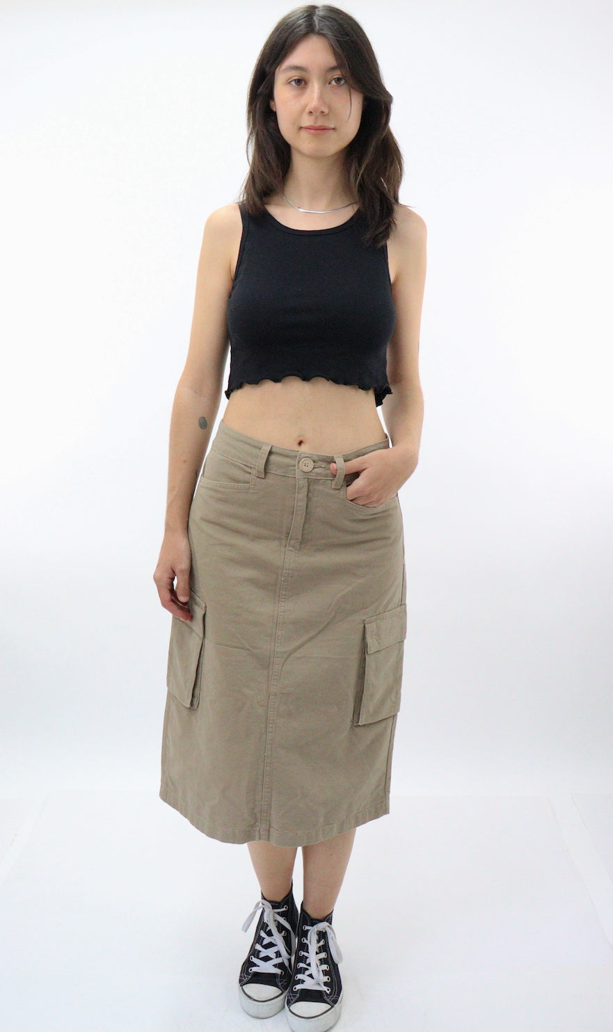 Falda cargo de color khaki