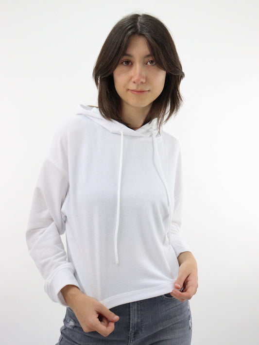 Sudadera con capucha de color blanco
