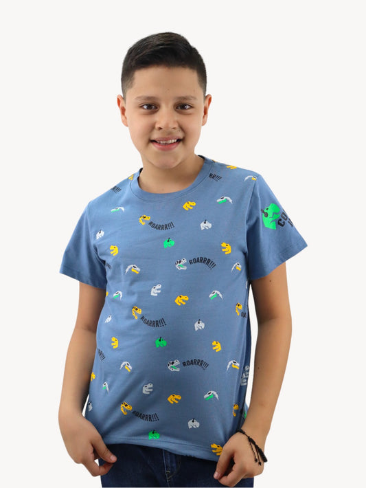 Playera manga corta con estampado