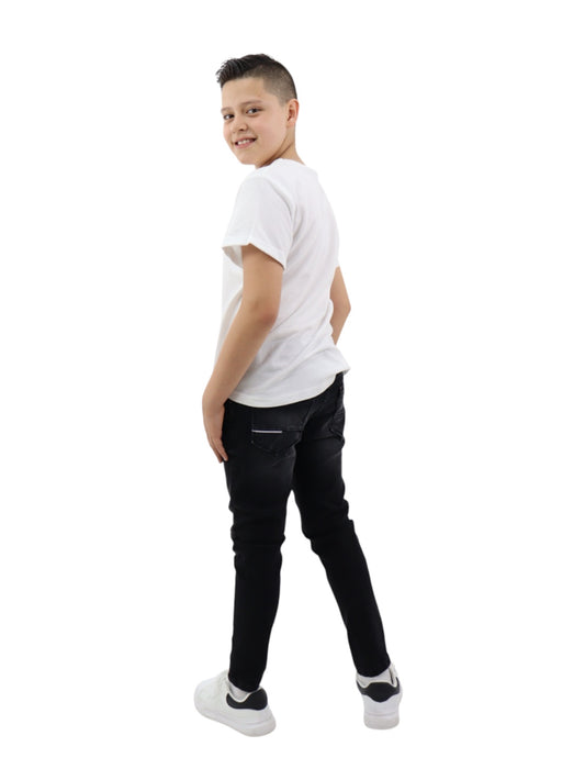 Jeans skinny negro deslavado