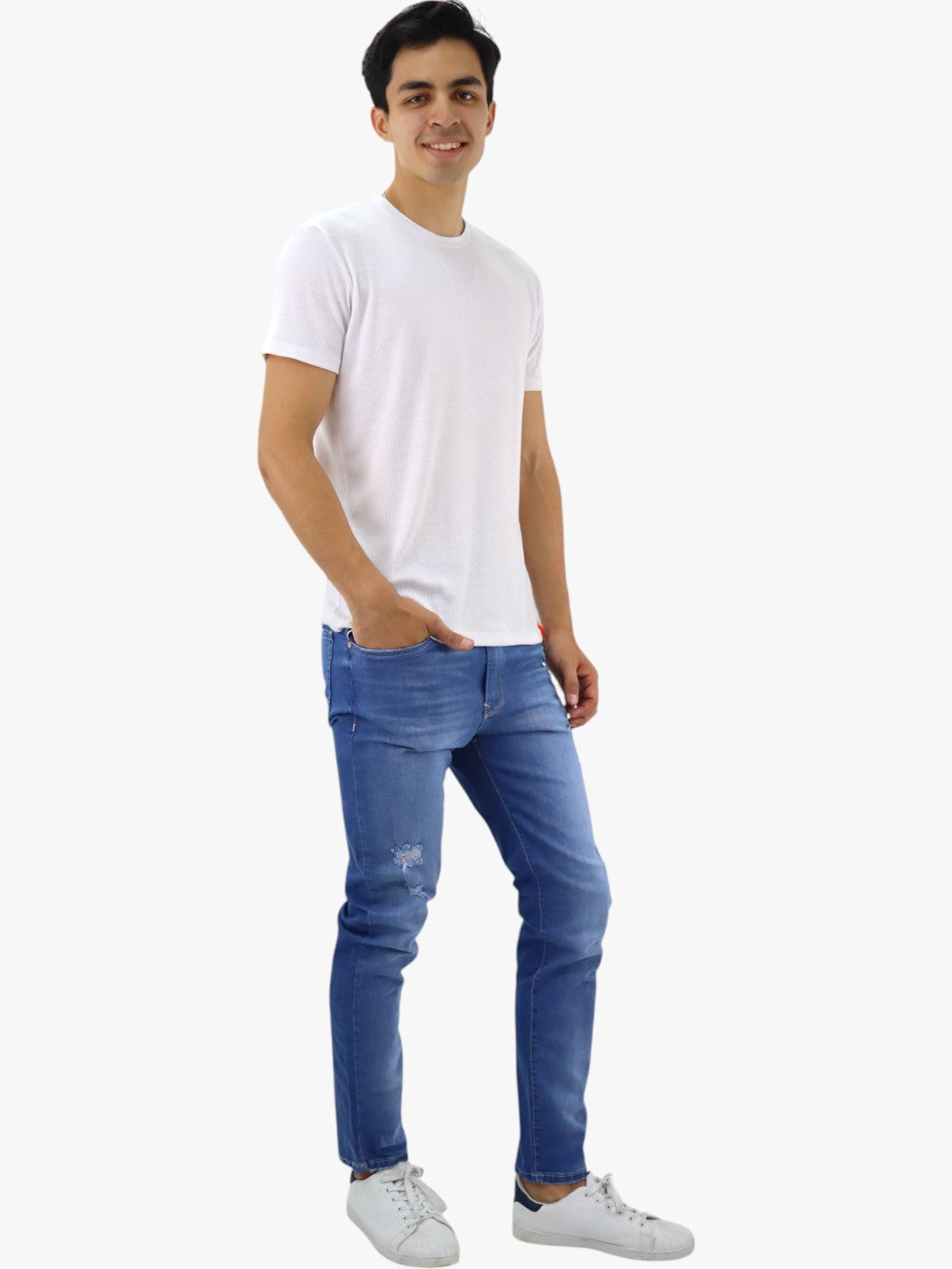 Jeans slim/skinny con destrucción