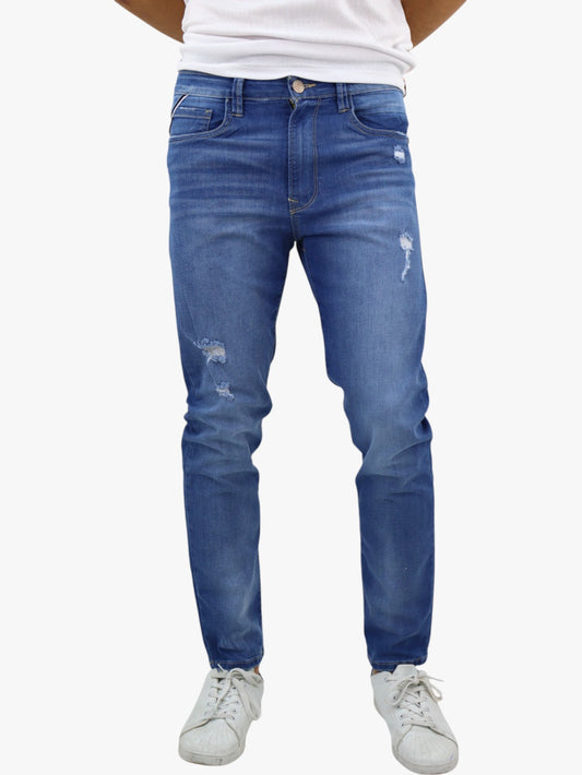 Jeans slim/skinny con destrucción