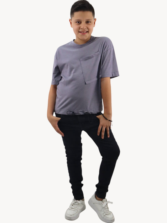 Jeans skinny negro deslavado