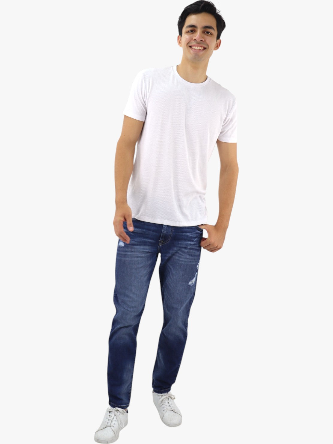 Jeans slim/skinny con destrucción