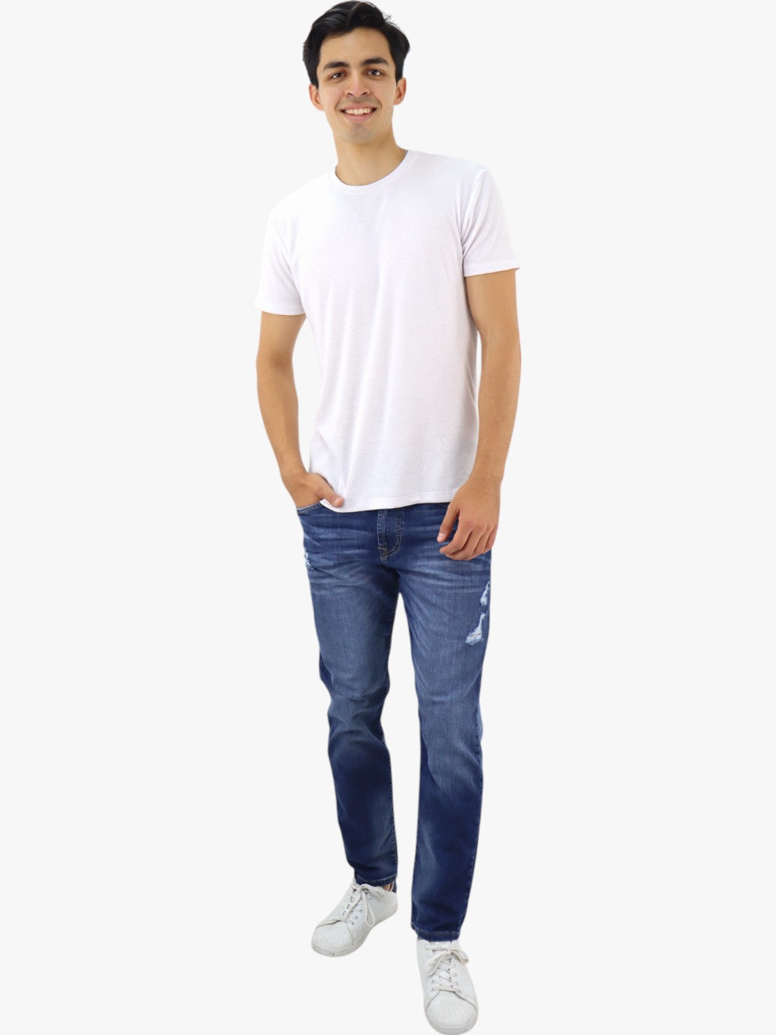 Jeans slim/skinny con destrucción