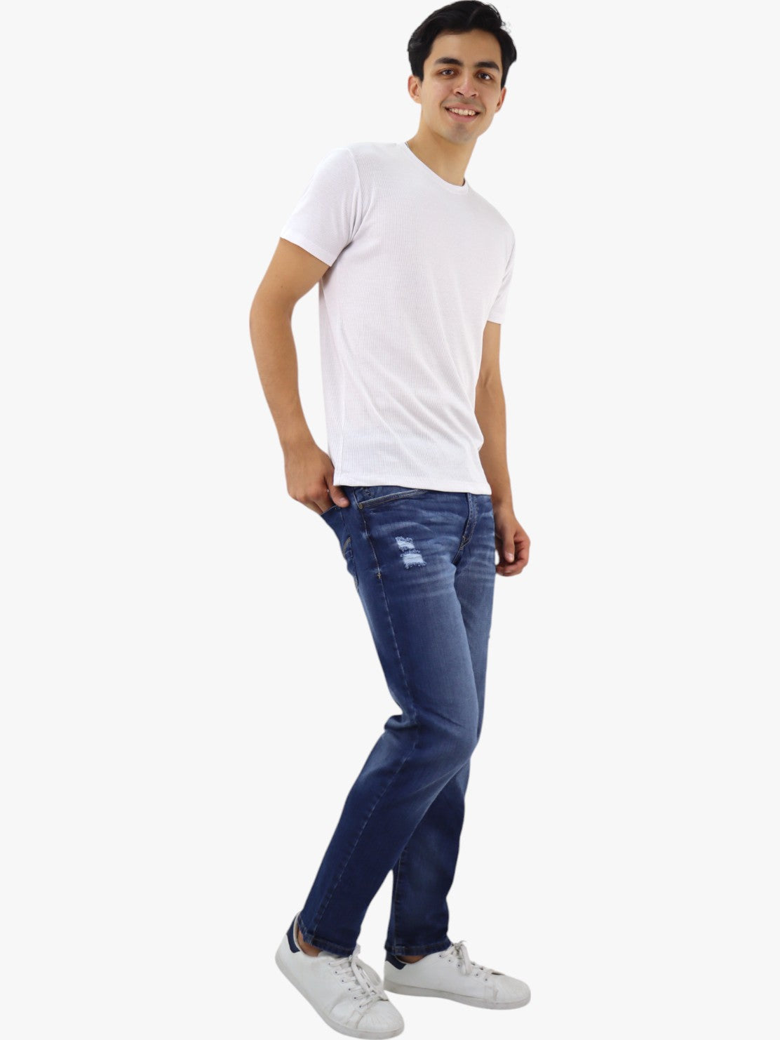 Jeans slim/skinny con destrucción