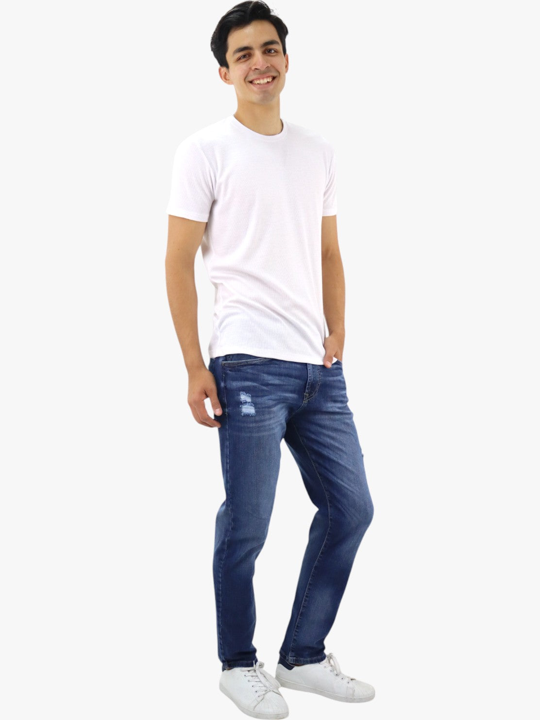 Jeans slim/skinny con destrucción