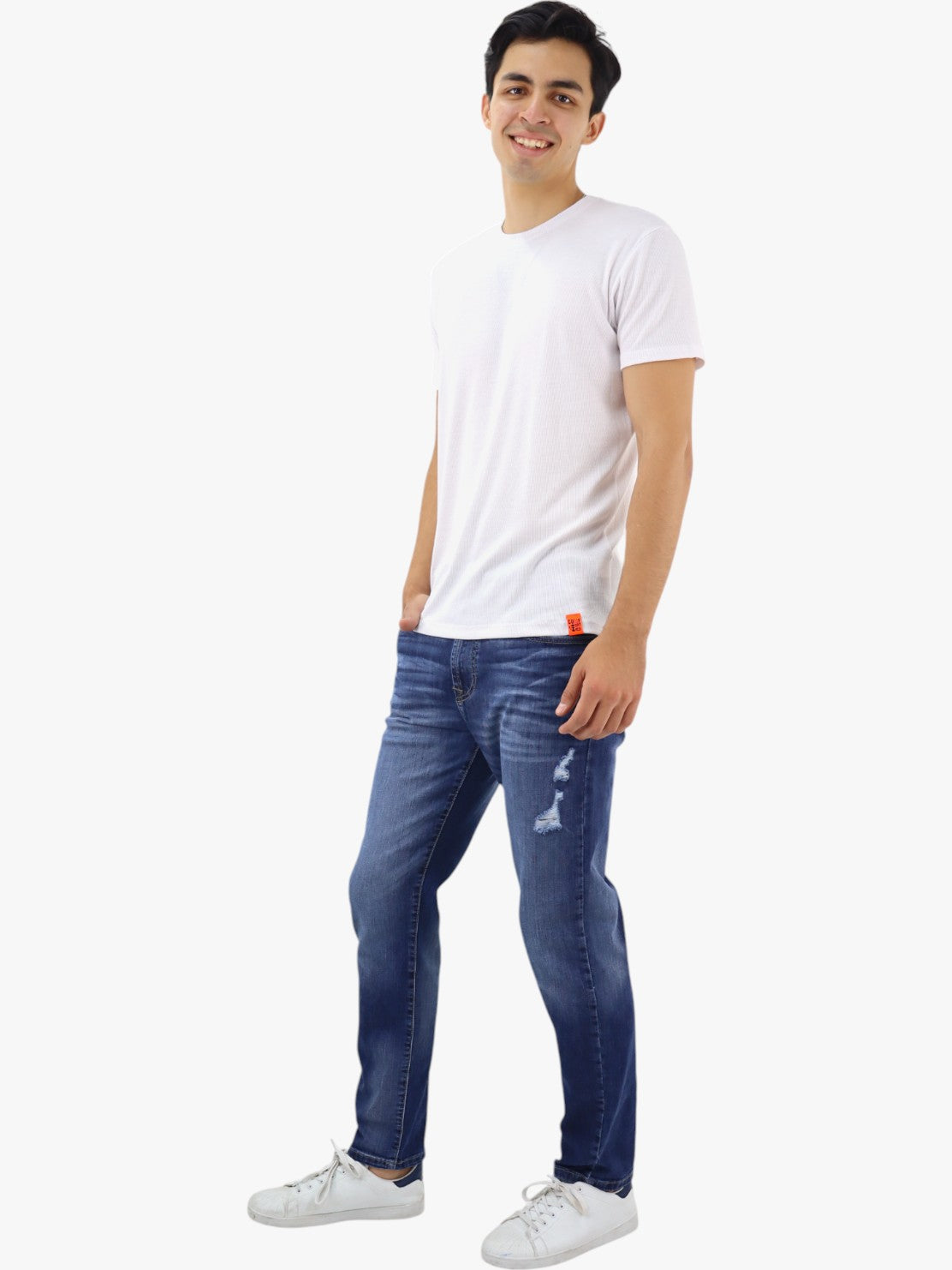 Jeans slim/skinny con destrucción