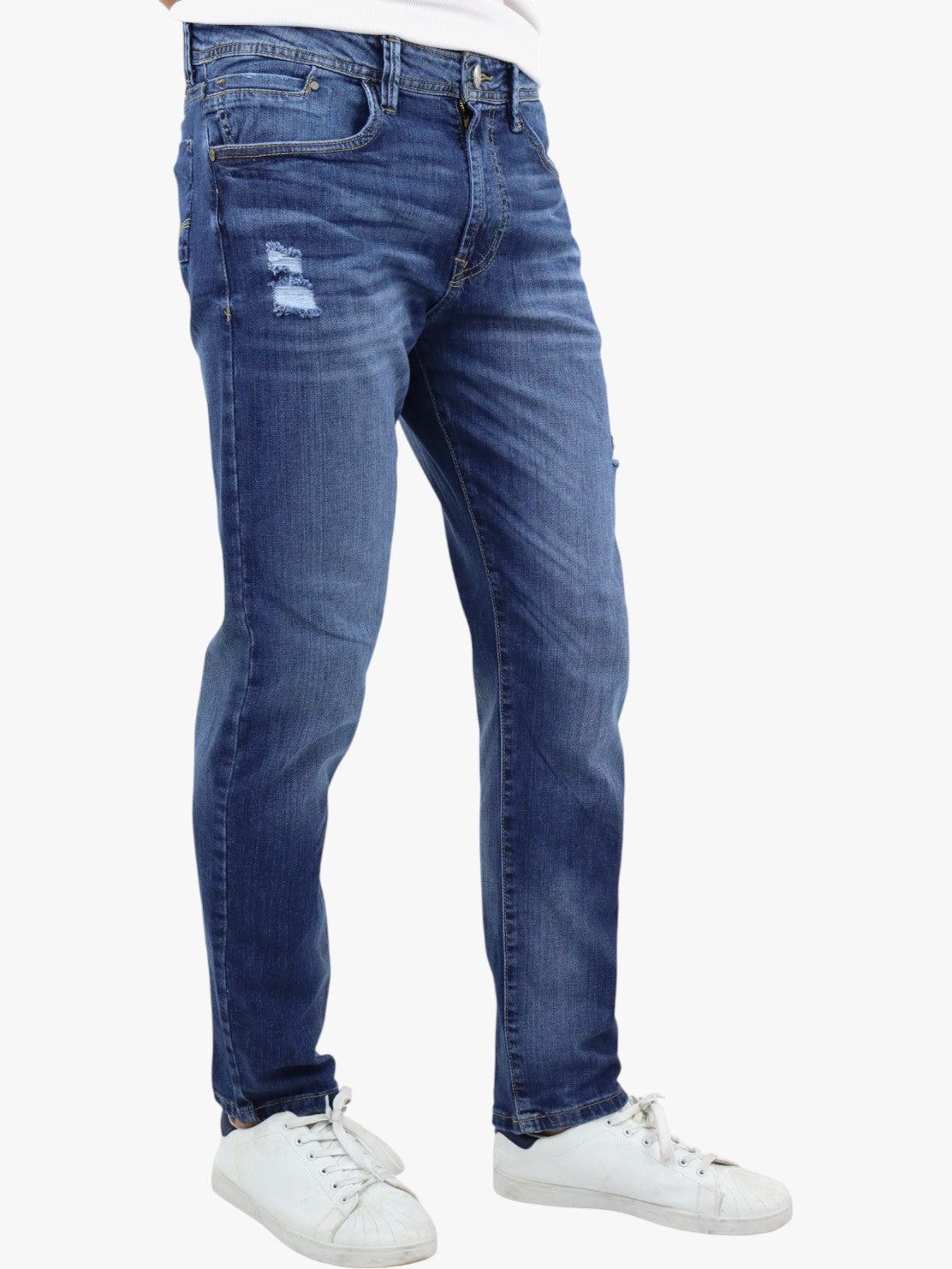 Jeans slim/skinny con destrucción