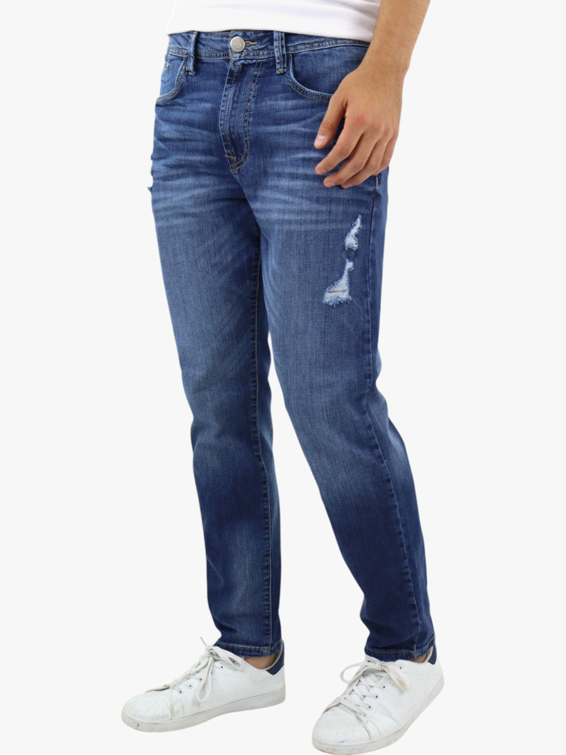 Jeans slim/skinny con destrucción