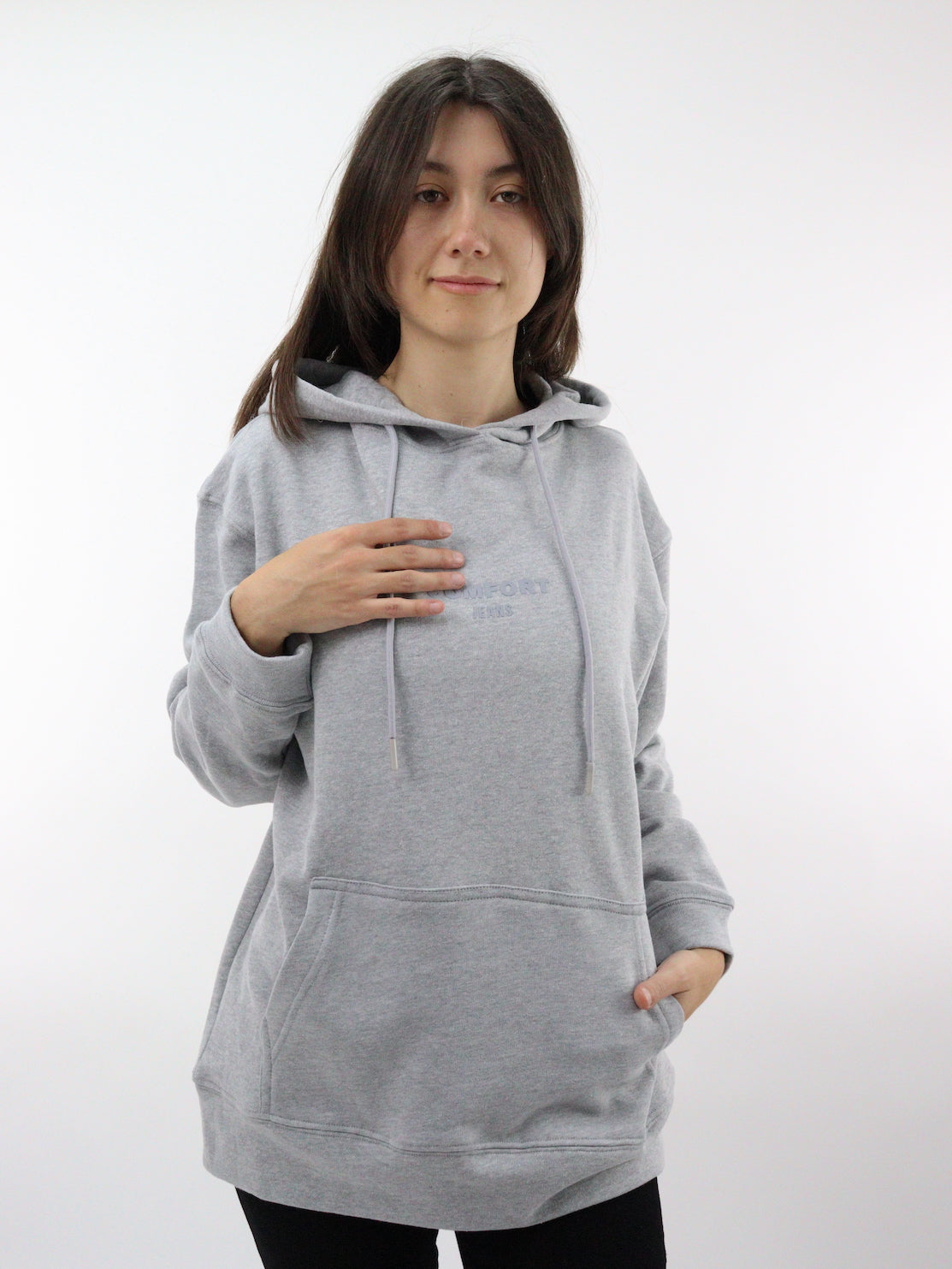 Sudadera oversize de color gris