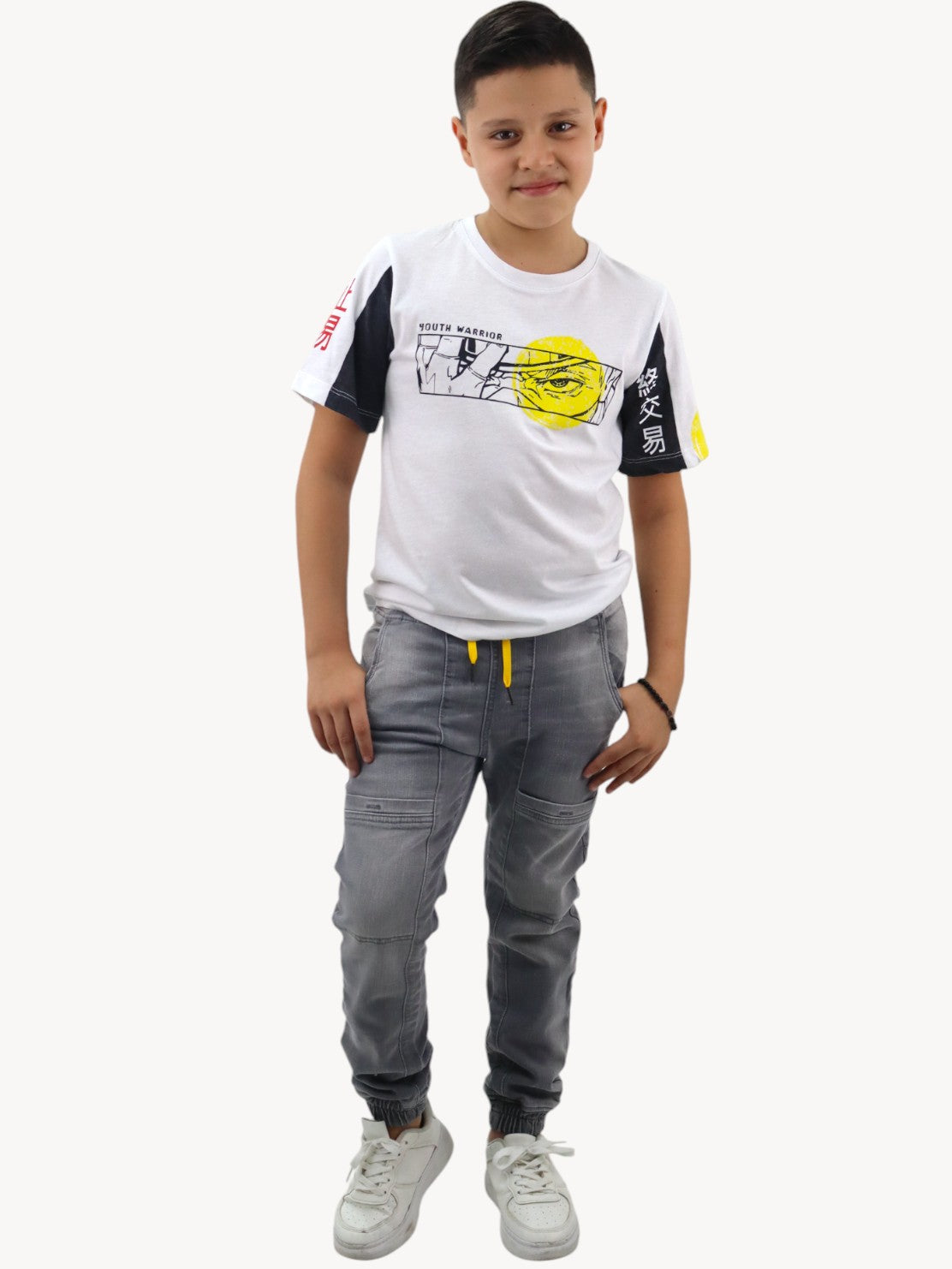 Jogger denim de color gris