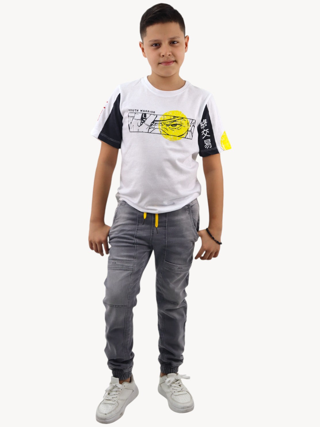 Jogger denim de color gris