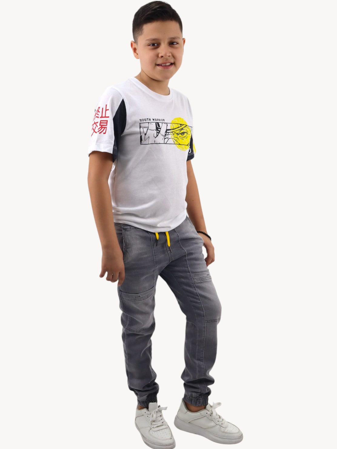 Jogger denim de color gris