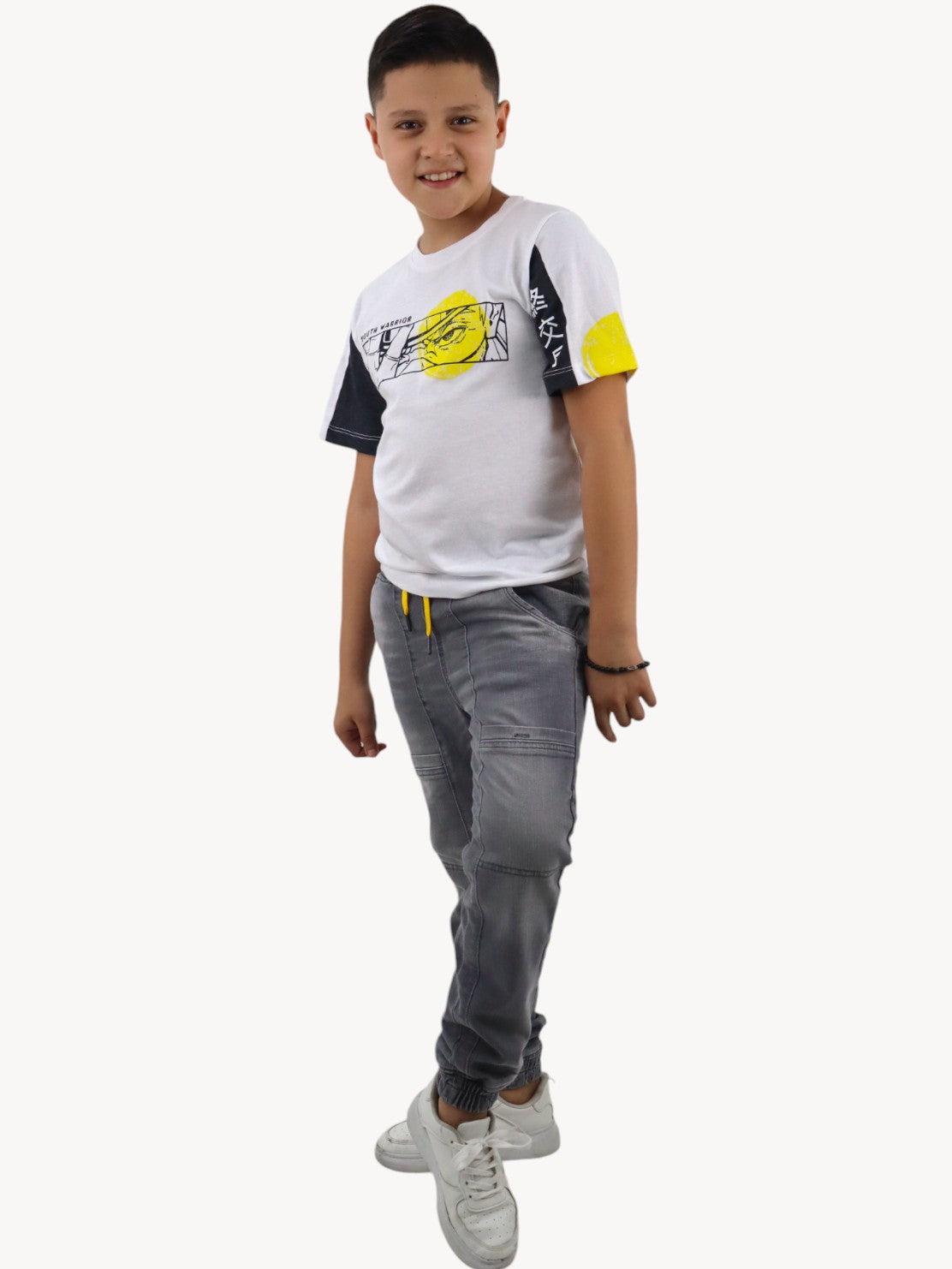 Jogger denim de color gris