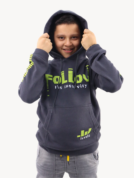 Sudadera cerrada con capucha y estampado