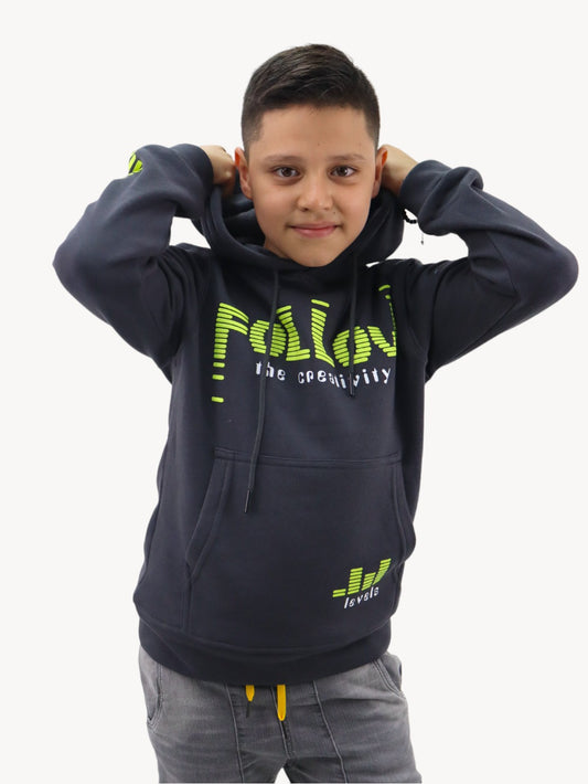 Sudadera cerrada con capucha y estampado