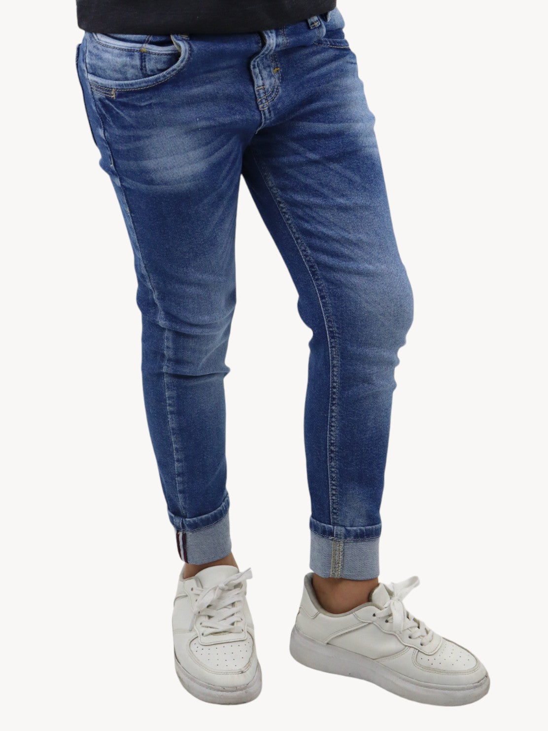 Jeans skinny de color azul medio