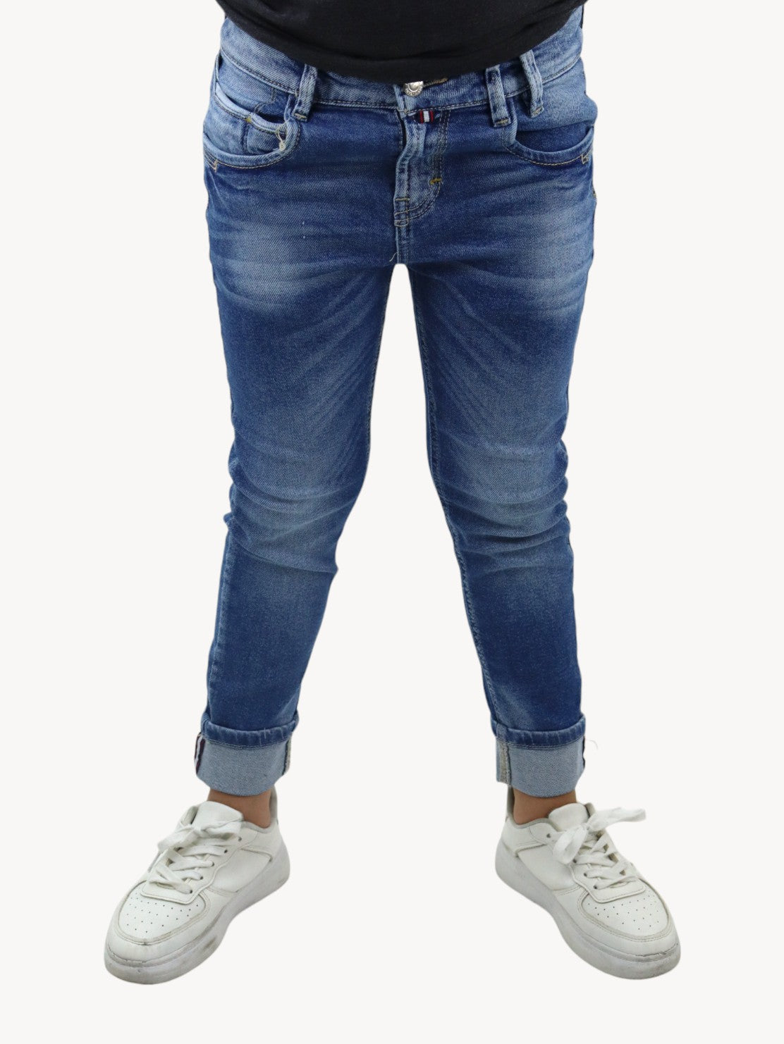 Jeans skinny de color azul medio