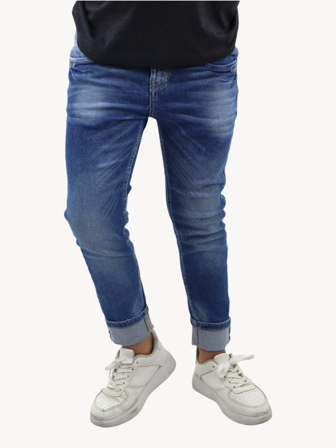 Jeans skinny de color azul medio