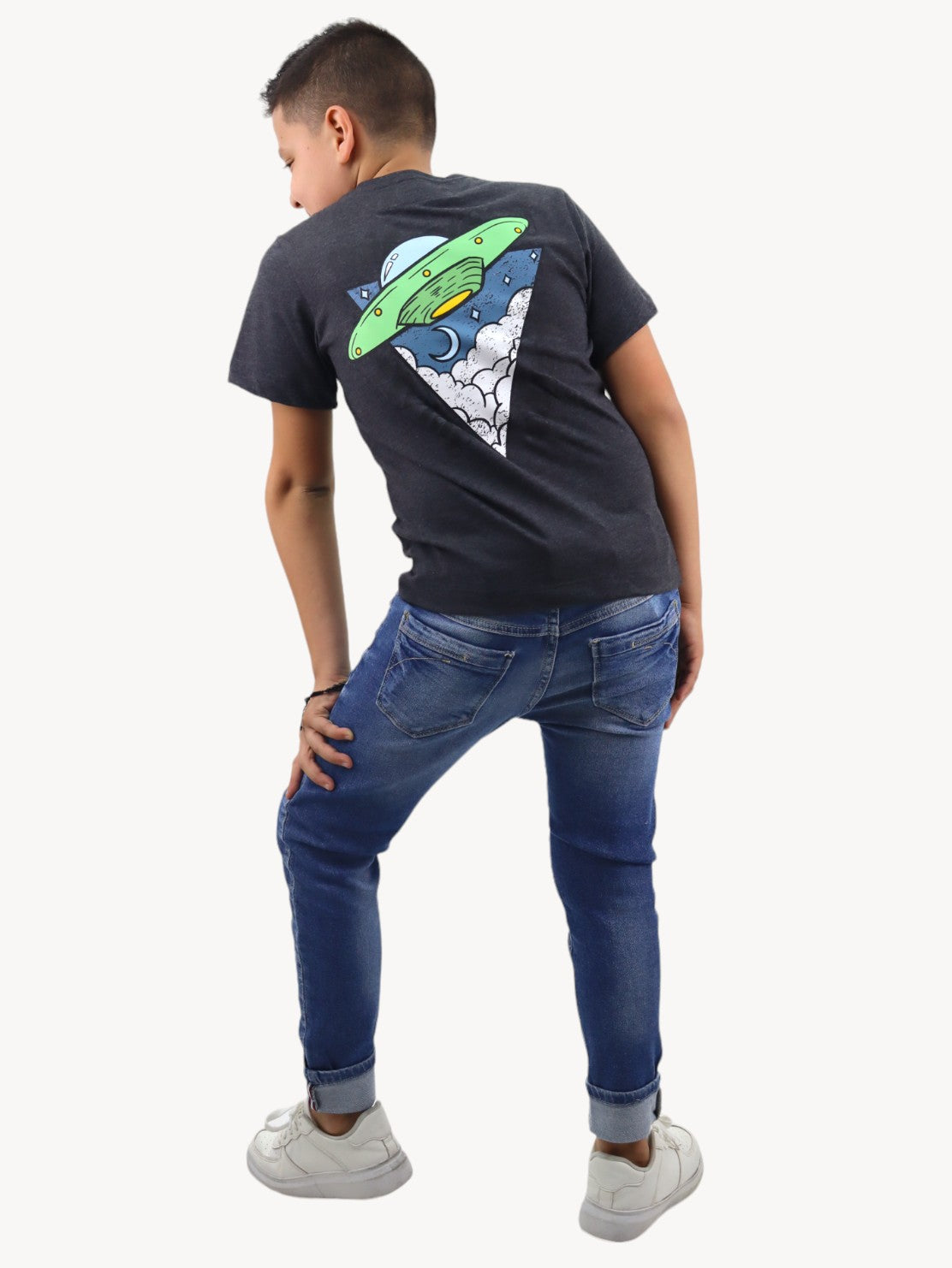 Jeans skinny de color azul medio