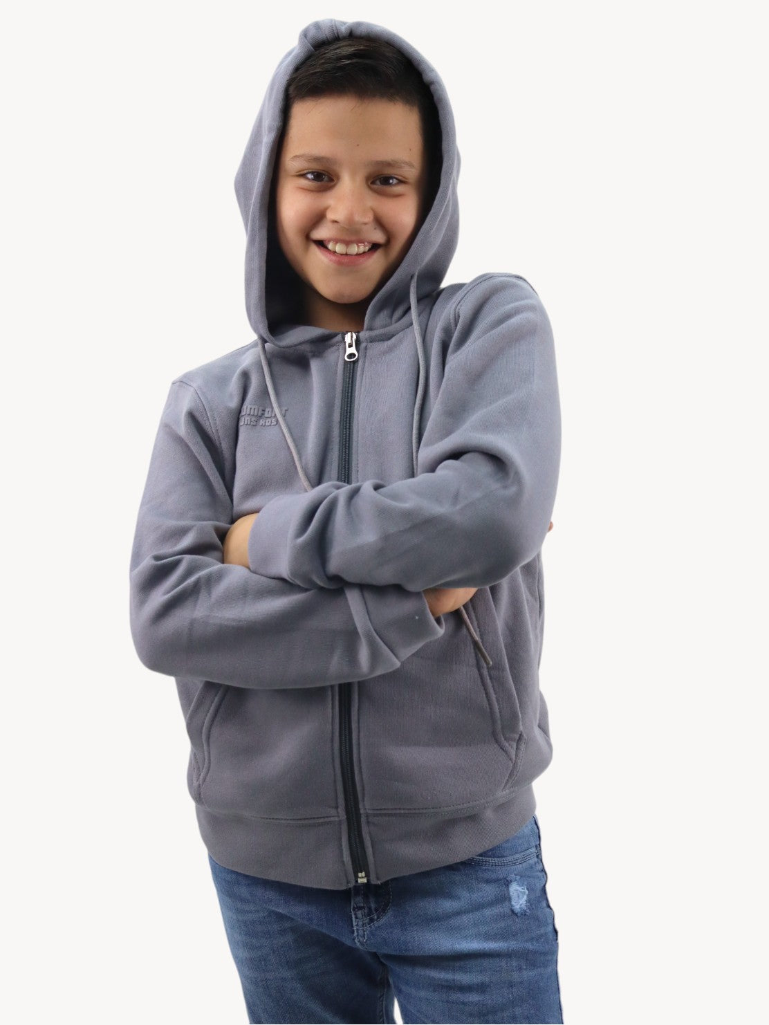 Sudadera abierta gris