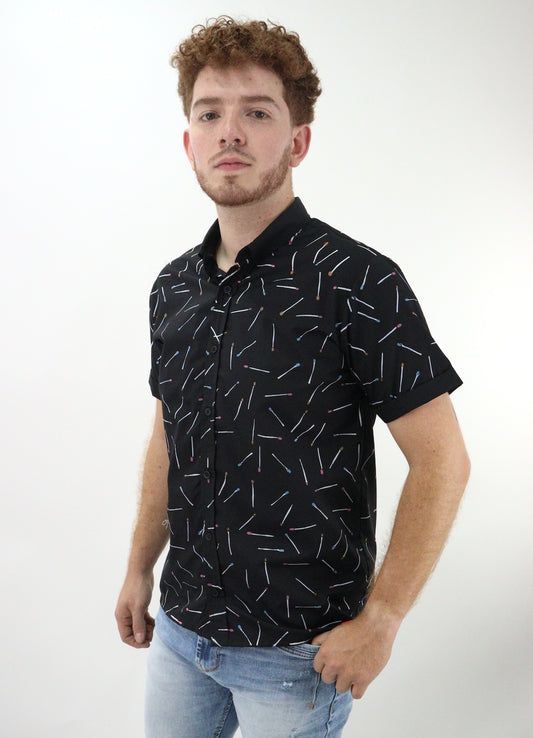 Camisa manga corta con print de cerillos