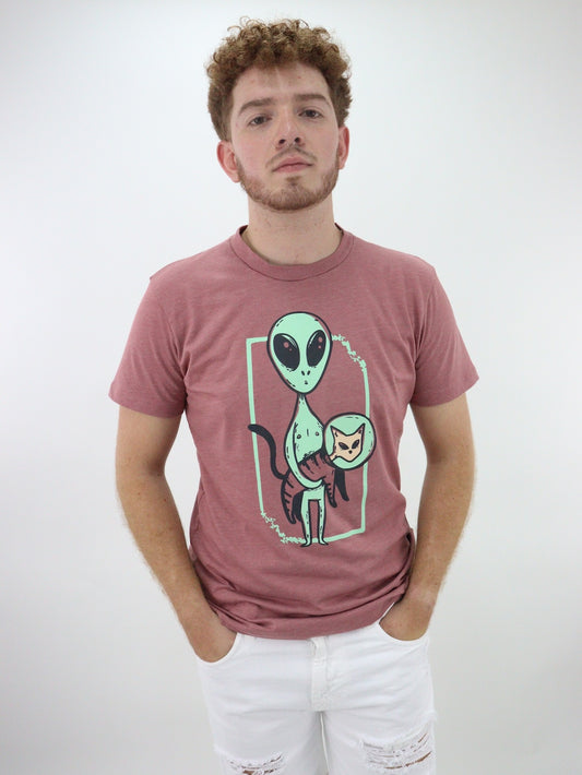 Playera manga corta con estampado de marciano