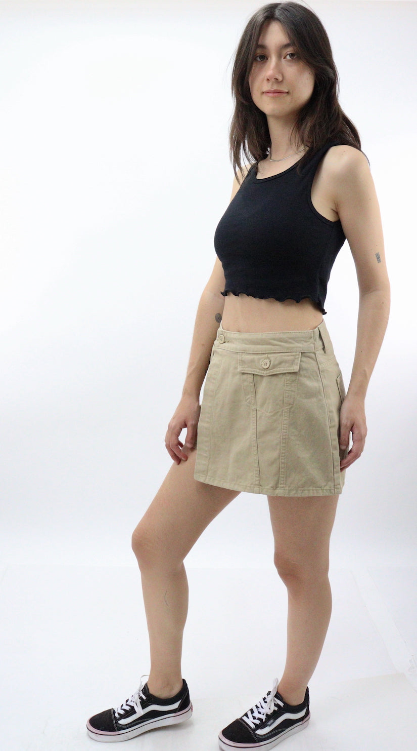 Short-falda de color khaki