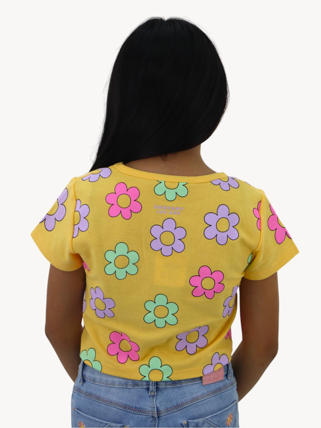 Playera manga corta con print floral