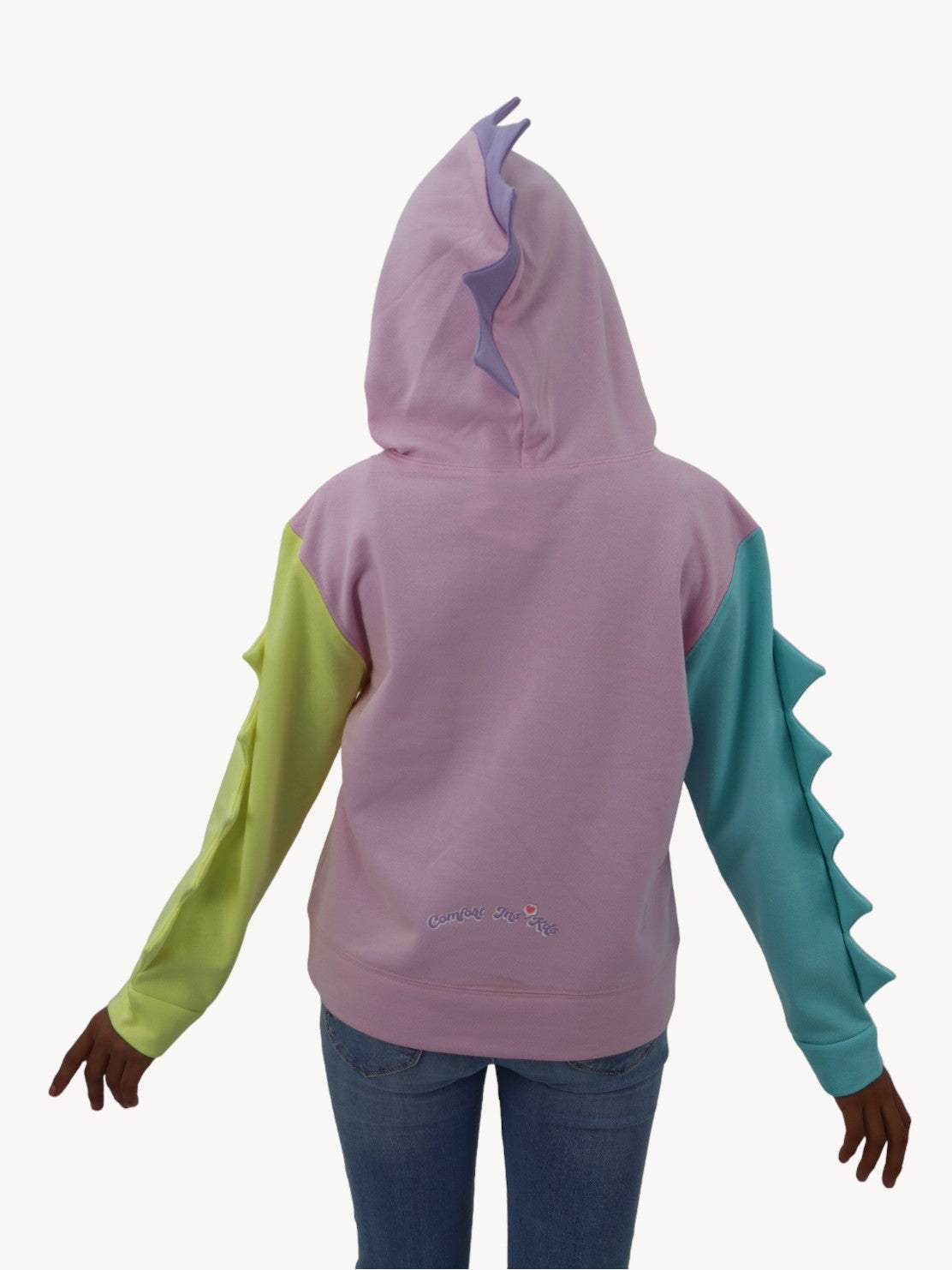Sudadera de color combinado con diseño de dinosaurio