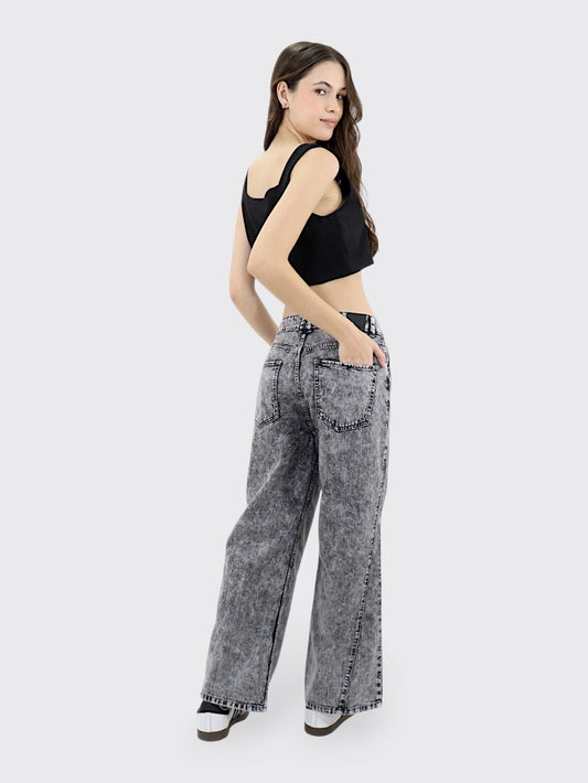 Jeans Wide-Tiro Alto