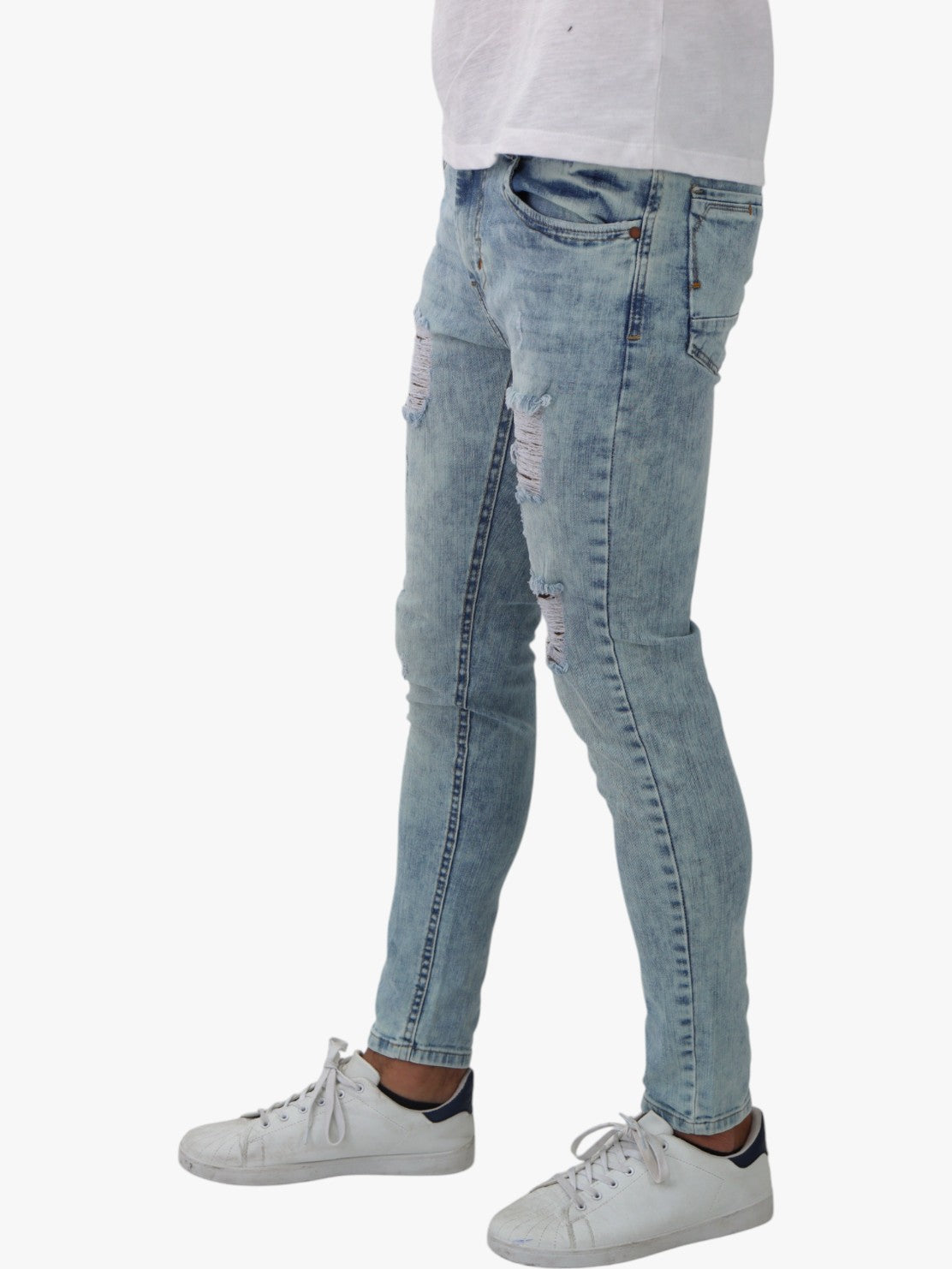 Jeans skinny con destrucción